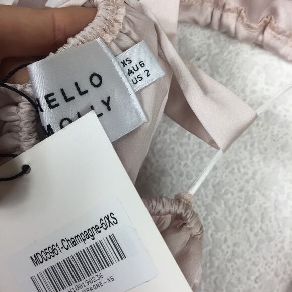 NWT HelloMolly Fashion Girlie Satin Cut Out Maxi Dress Champagne Size 2 Cocktail - Picture 5 of 13